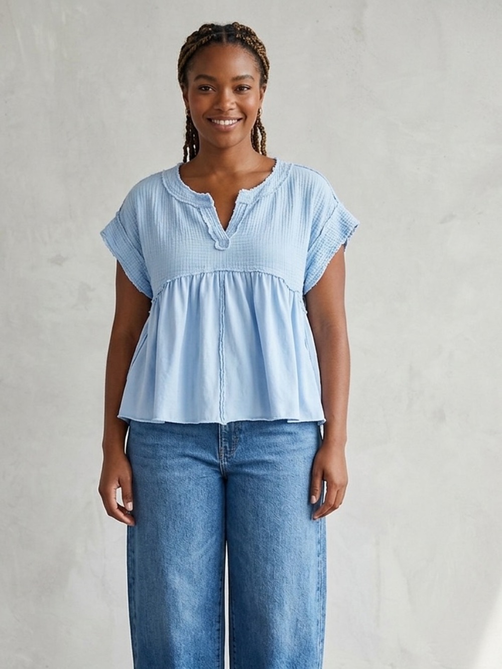 Altar'd State M cotton Babydoll Top